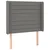 Vidaxl Vzglavje z ušesi temno siv 83x16x118/128 cm blago