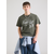 Superdry Majica LEATHER & BOOT svetlo siva/oliva