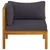 Modularna kutna sofa s tamnosivim jastucima bagremovo drvo