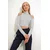 Trend Alacati Stili Ženska bluza dugih rukava ALC-X12644, Belo-crna
