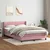 Vidaxl Box spring postelja z vzmetnico roza 140x210 cm žamet