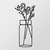 Wallity Zidna dekoracija Flower 1, 27x60 cm, 1.2mm, Crna