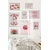WallXpert set od 8 manjih uramljenih slika Çgs-054, retro motivi u roze i crvenoj – pin-up žena, usne, trešnje, tulipani i karte, beli ram