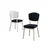Hanah Home set trpezarijskih stolica Nape 2 kom, antracit tkanina Babyface, bele metalne noge