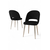 HANAH HOME Set stolica (4 komada) Pane Black Chrome