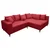 MID.YOU Ecksofa inkl. Hocker, mikrovlakna rdeča