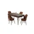 Hanah Home trpezarijski set Pir, sto i 4 stolice, ploča u dekoru drveta Baroque, terakota tkanina Babyface