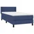 Vidaxl Box spring postelja z vzmetnico modra 90x200 cm blago