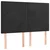 Vidaxl LED posteljno vzglavje črno 144x5x118/128 cm žamet
