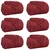 Pokrivači za bacanje 6 pcs Bordeaux Crvena 150 x 130 cm Runo
