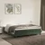 Vidaxl Box spring postelja z vzmetnico temno zelena 180x200 cm žamet