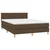 Vidaxl Box spring postelja z vzmetnico LED temno rjava 140x190cm blago