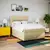 vidaXL Box spring postelja z vzmetnico krem 140x190 cm blago