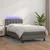 Vidaxl Box spring postelja z vzmetnico LED siva 100x200cm umetno usnje
