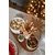 Set of 4 porcelain bowls with wooden serving tray, Nutcracker Twist