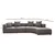 Atelier del Sofa Ugaona garnitura Gondol 105x70x180cm Siva
