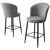 Hanah Home Set barskih stolica Fora, 6 komada, Sivo-crni