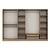 Hanah Home ormar sa reflektujućim staklom Nisa 20650, 270 cm, dore
