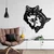 WallXpert metalni zidni ukras 5135, glave dva vuka, 71 x 71 cm, crni