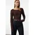 Trendyol Milla ženska bluza Twoaw25Bz00207, braon-braon