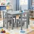 Kinder Home dečiji sto sa 4 stolice – drveni dečiji sto za igru i učenje, sivi set ( TF-6645-G )