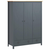 Trokrilni ormar Hill sivi 127 x 50 x 170 cm od masivne borovine