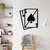 WallXpert metalni zidni ukras 5024, dve karte za igru, as pik i žandar pik, 66 x 76 cm, crni