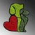 Wallity Zidna dekoracija Moss - Dog & Cat Lover, 48 x 43 cm, Crvena