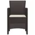 Vidaxl Vrtni Stol z blazino 4 szt. Rjava 53 x 49 x 85 cm Polipropilen