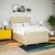 Vidaxl Box spring postelja z vzmetnico krem 140x190 cm blago