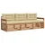 Set vanjskih sofa s jastukom 3 pcs Prirodna i bež