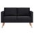 2-dijelni set sofa od tkanine crni