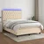 Vidaxl Box spring postelja z vzmetnico LED krem 140x190 cm blago