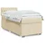 Vidaxl Box spring postelja z vzmetnico krem 80x200 cm blago