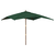 Vrtni suncobran s drvenim stupom zeleni 300 x 300 x 273 cm