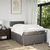 Vidaxl Box spring postelja z vzmetnico taupe 120x200 cm blago