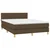 Vidaxl Box spring postelja z vzmetnico LED temno rjava 140x190cm blago