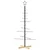 Metalno božićno drvce s drvenom bazom crno 120 cm
