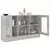 Vitrina siva boja betona 120 x 30,5 x 70 cm konstruirano drvo