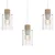 Luster na sajli MADERA 3xE27/60W/230V bela/drvo