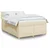 Vidaxl Box spring postelja z vzmetnico krem 140x190 cm blago