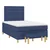 VIDAXL Box spring postelja z vzmetnico modra 120x190 cm blago