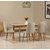 HANAH HOME Vina Atlantic Pine Cream set : sto, stolice i klupa