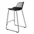 shumee Barski stol Dill Low Black s črno blazino