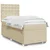 Vidaxl Box spring postelja z vzmetnico krem 90x200 cm blago