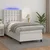 vidaXL Box spring postelja z vzmetnico LED bel 100x200 cm umetno usnje