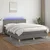 Vidaxl Box spring postelja z vzmetnico LED temno siva 140x190 cm blago