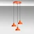 Opviq Luster Memati-181, 75-108cm, 45 cm, 3xE27, Narandžasti