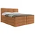MID.YOU POSTELJA BOXSPRING 180 cm  x 200 cm , les, tekstil, leseni material opečnato rjava