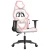 Vidaxl Gaming stol Bela in roza umetno usnje